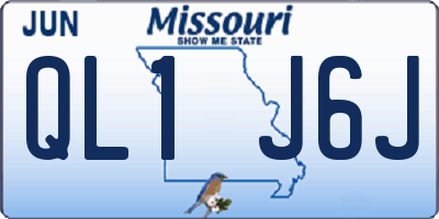 MO license plate QL1J6J