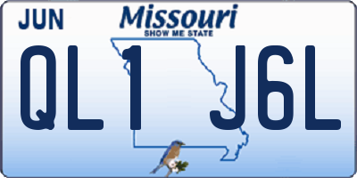 MO license plate QL1J6L