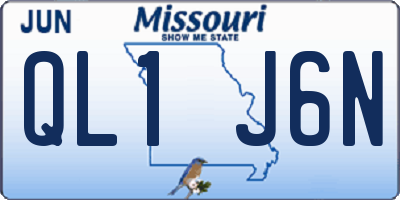 MO license plate QL1J6N