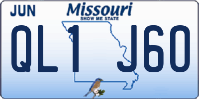 MO license plate QL1J6O