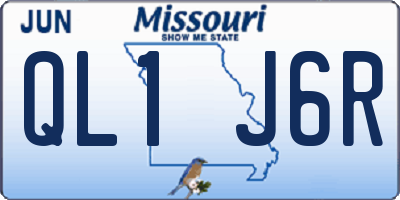 MO license plate QL1J6R