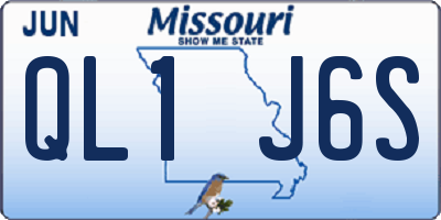 MO license plate QL1J6S