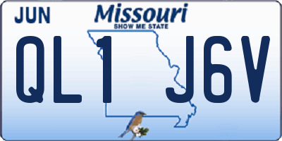 MO license plate QL1J6V
