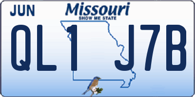 MO license plate QL1J7B