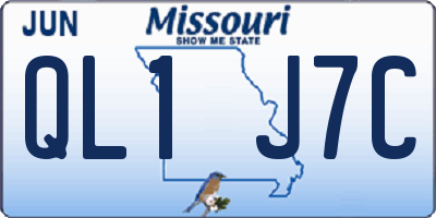 MO license plate QL1J7C