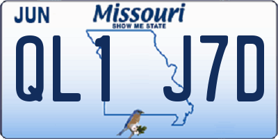 MO license plate QL1J7D