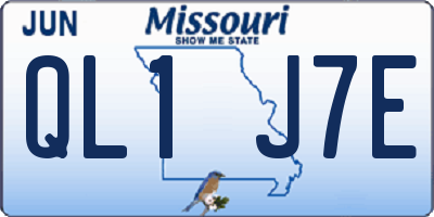 MO license plate QL1J7E