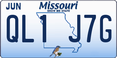 MO license plate QL1J7G