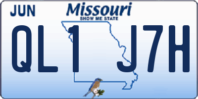 MO license plate QL1J7H