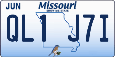 MO license plate QL1J7I