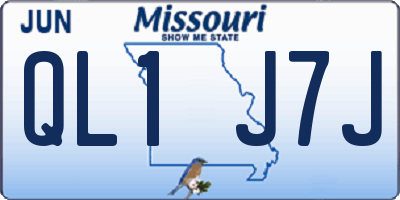 MO license plate QL1J7J
