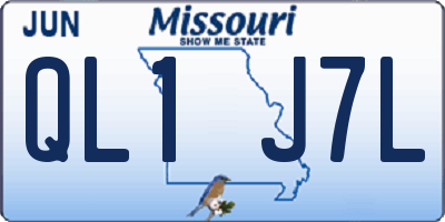 MO license plate QL1J7L