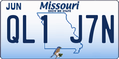 MO license plate QL1J7N