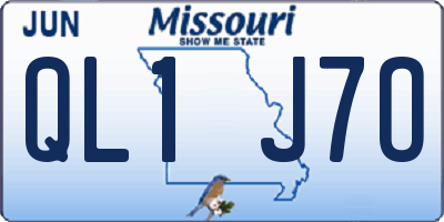 MO license plate QL1J7O