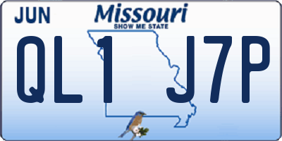 MO license plate QL1J7P