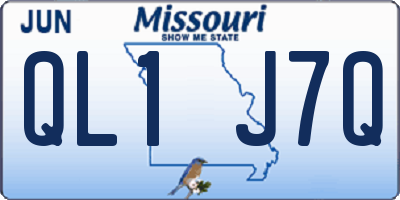 MO license plate QL1J7Q