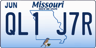MO license plate QL1J7R