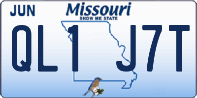 MO license plate QL1J7T