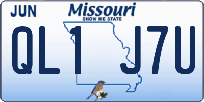 MO license plate QL1J7U