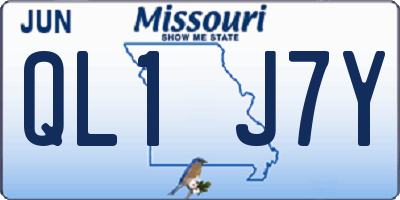 MO license plate QL1J7Y
