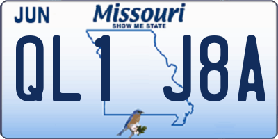 MO license plate QL1J8A