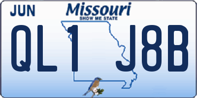 MO license plate QL1J8B