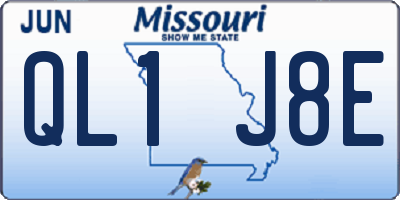 MO license plate QL1J8E
