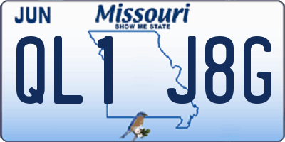 MO license plate QL1J8G