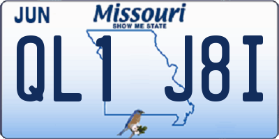 MO license plate QL1J8I