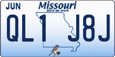 MO license plate QL1J8J