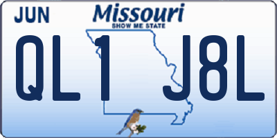 MO license plate QL1J8L