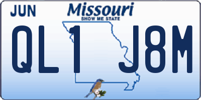 MO license plate QL1J8M