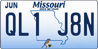 MO license plate QL1J8N