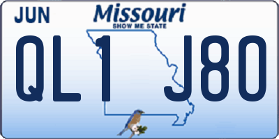 MO license plate QL1J8O