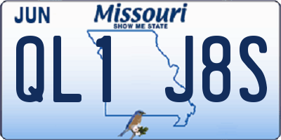 MO license plate QL1J8S