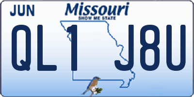 MO license plate QL1J8U