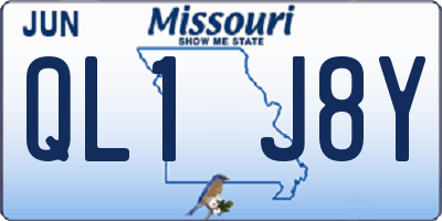MO license plate QL1J8Y