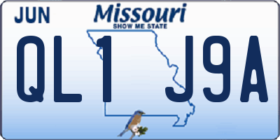MO license plate QL1J9A