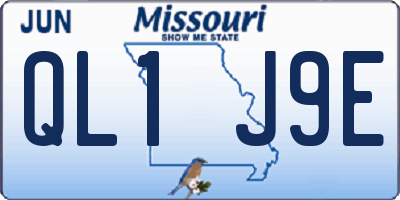 MO license plate QL1J9E