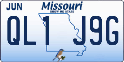 MO license plate QL1J9G