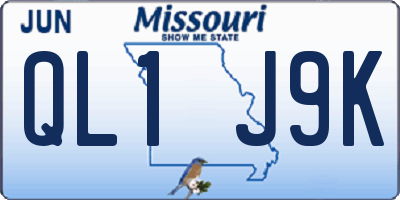 MO license plate QL1J9K