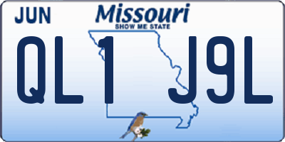 MO license plate QL1J9L