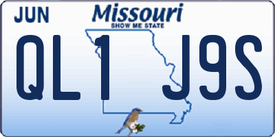 MO license plate QL1J9S