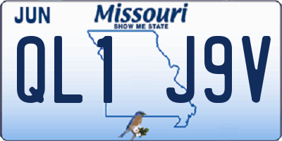 MO license plate QL1J9V