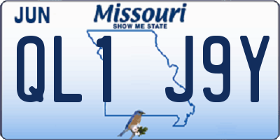 MO license plate QL1J9Y