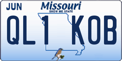 MO license plate QL1K0B