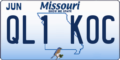 MO license plate QL1K0C