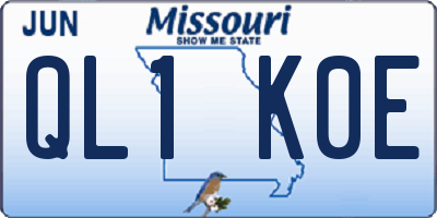 MO license plate QL1K0E