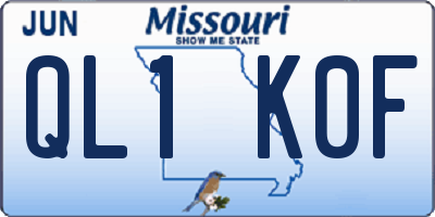 MO license plate QL1K0F