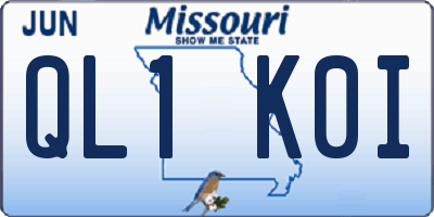 MO license plate QL1K0I